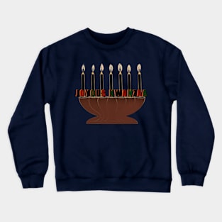 Joyous Kwanzaa with traditional candles Crewneck Sweatshirt